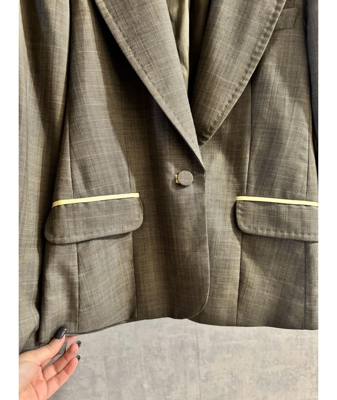 KENZO Серый шерстяной жакет/пиджак, фото 4