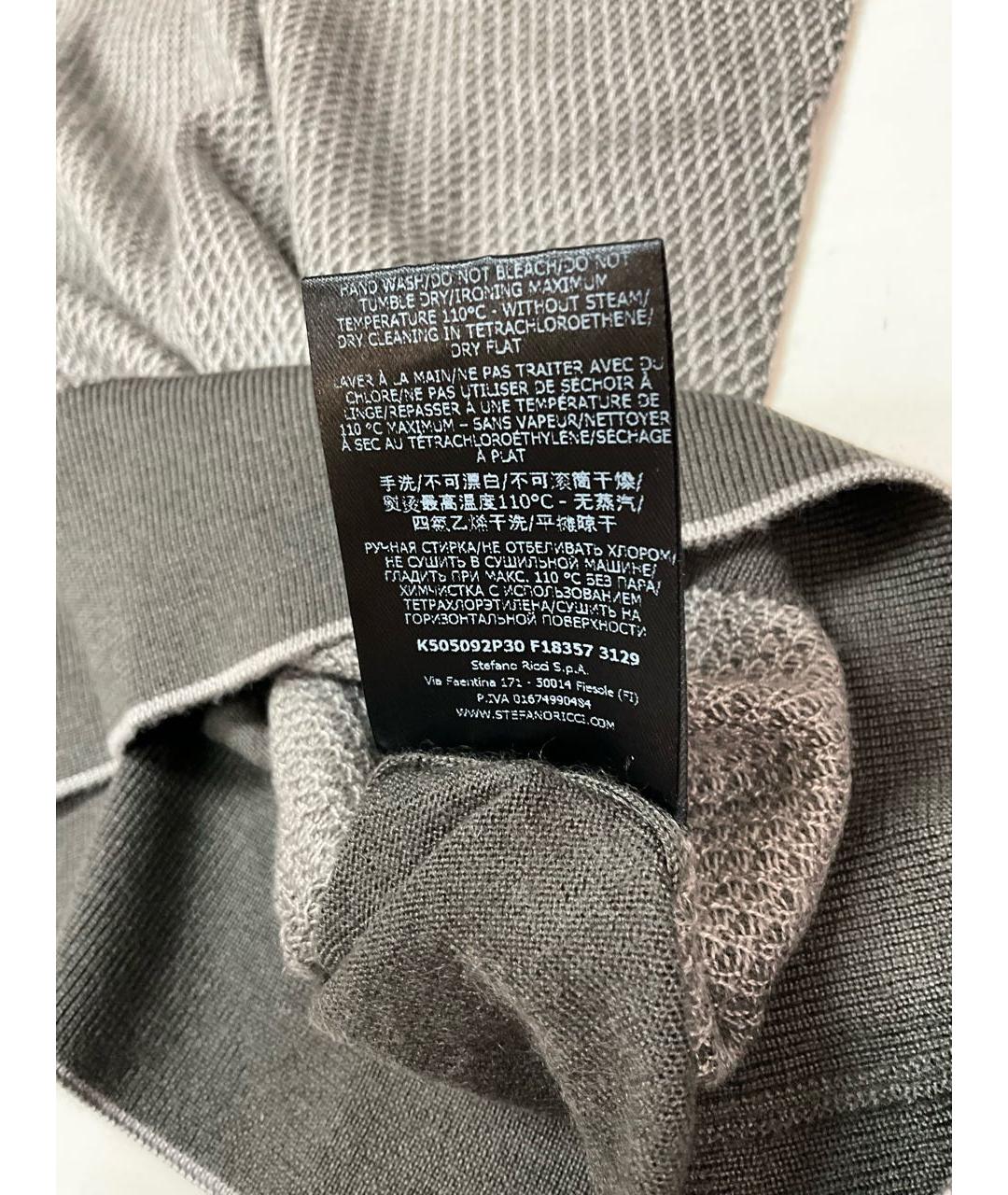 STEFANO RICCI Серое поло с длинным рукавом, фото 8