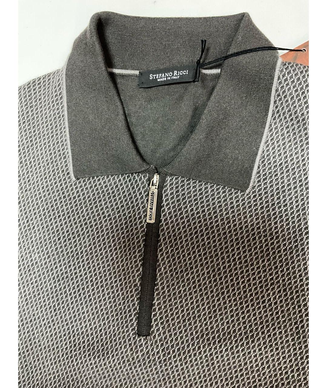 STEFANO RICCI Серое поло с длинным рукавом, фото 4