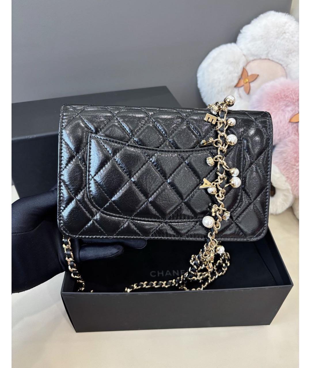 CHANEL Черная кожаная сумка через плечо, фото 3