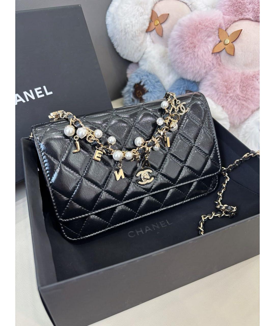 CHANEL Черная кожаная сумка через плечо, фото 2