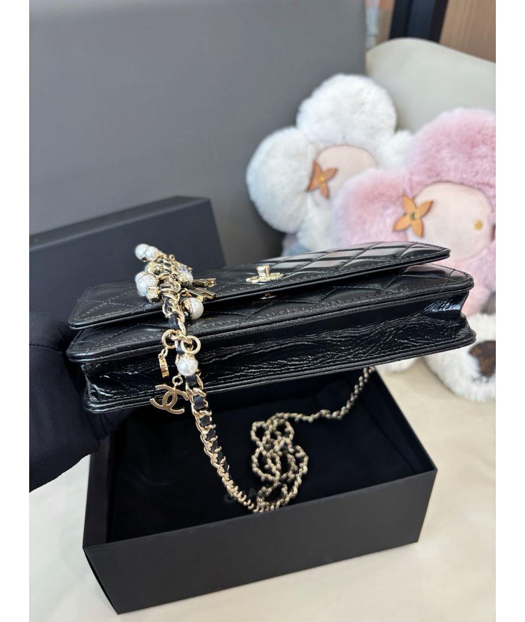 CHANEL Черная кожаная сумка через плечо, фото 4