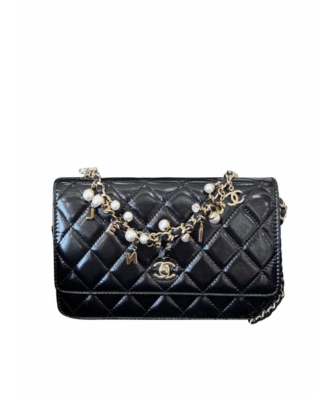 CHANEL Черная кожаная сумка через плечо, фото 1