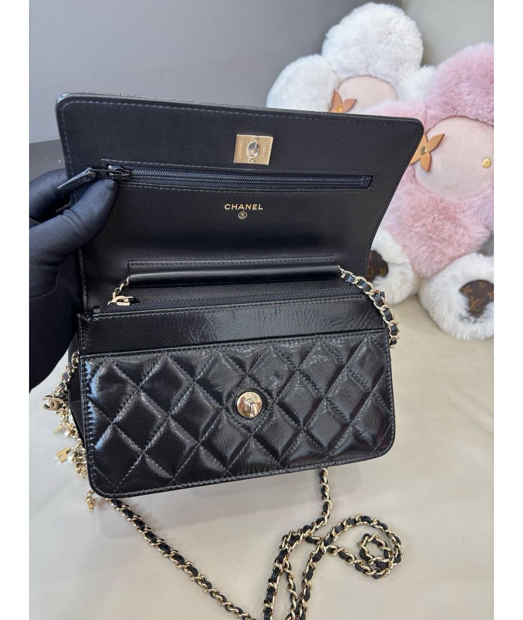 CHANEL Черная кожаная сумка через плечо, фото 7