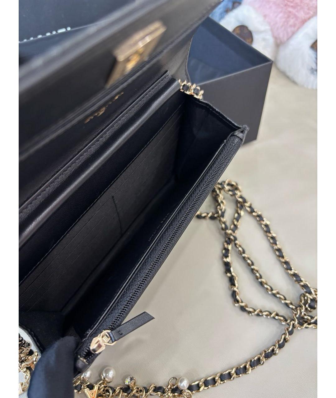 CHANEL Черная кожаная сумка через плечо, фото 6
