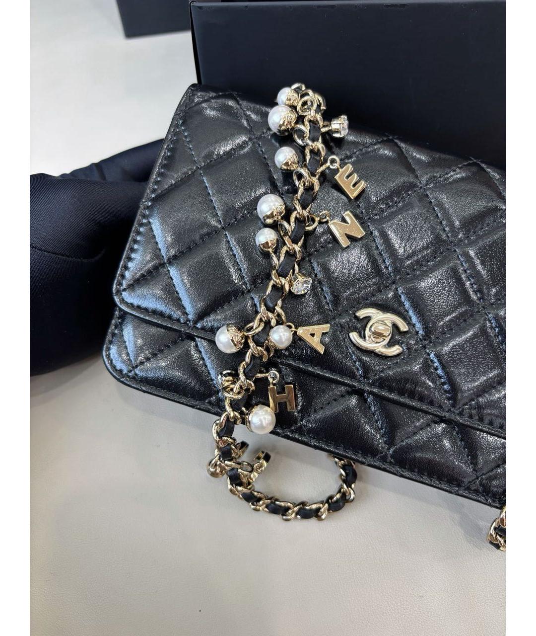 CHANEL Черная кожаная сумка через плечо, фото 5