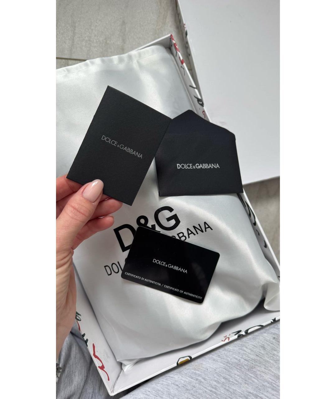 DOLCE&GABBANA Черные кожаные низкие кроссовки / кеды, фото 8