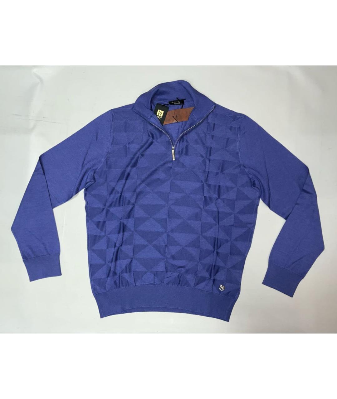 STEFANO RICCI Синий кашемировый джемпер / свитер, фото 2