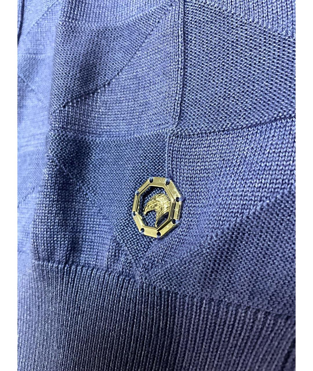 STEFANO RICCI Синий кашемировый джемпер / свитер, фото 4