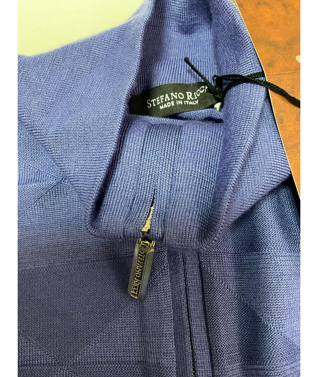 STEFANO RICCI Синий кашемировый джемпер / свитер, фото 5
