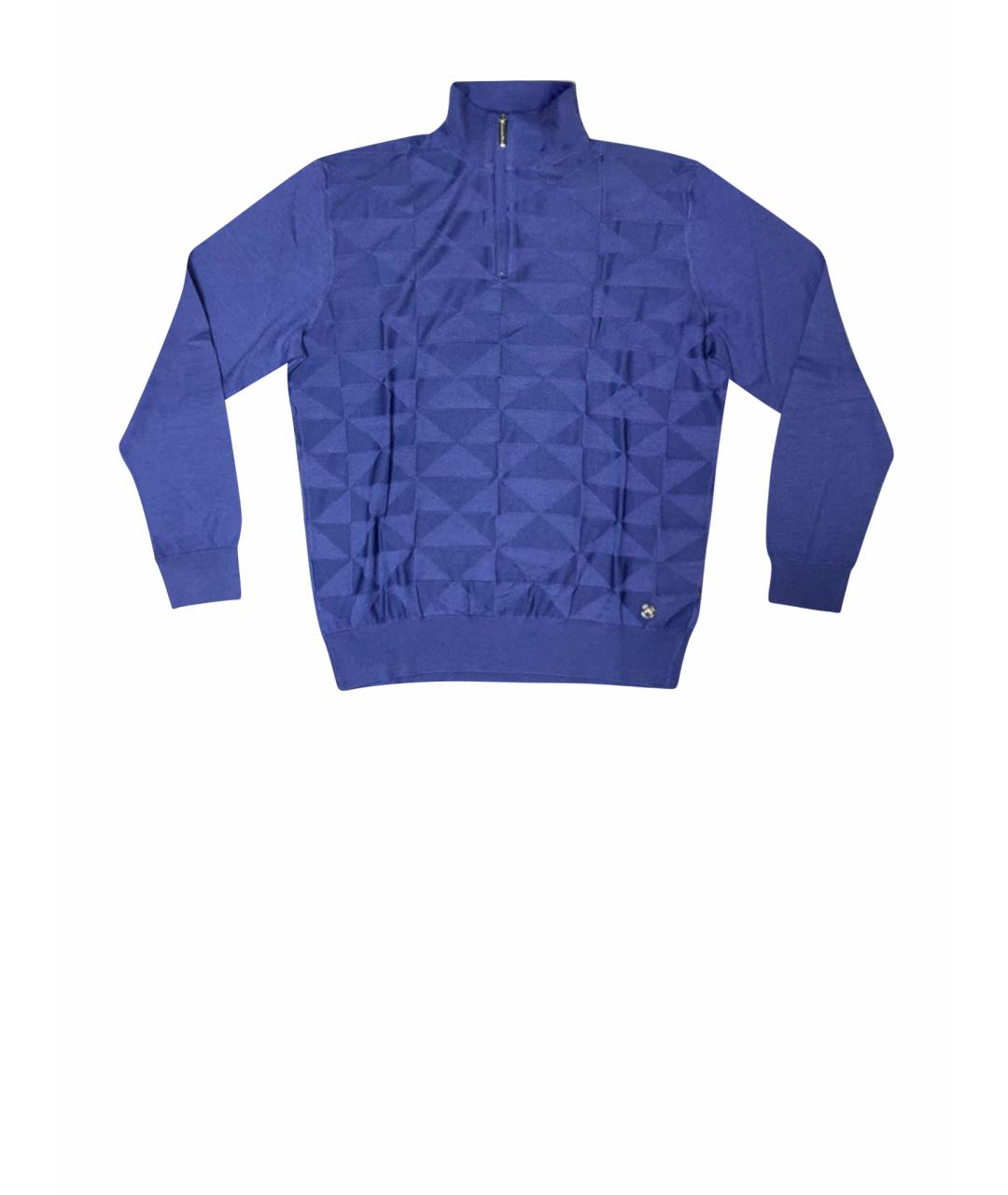 STEFANO RICCI Синий кашемировый джемпер / свитер, фото 1