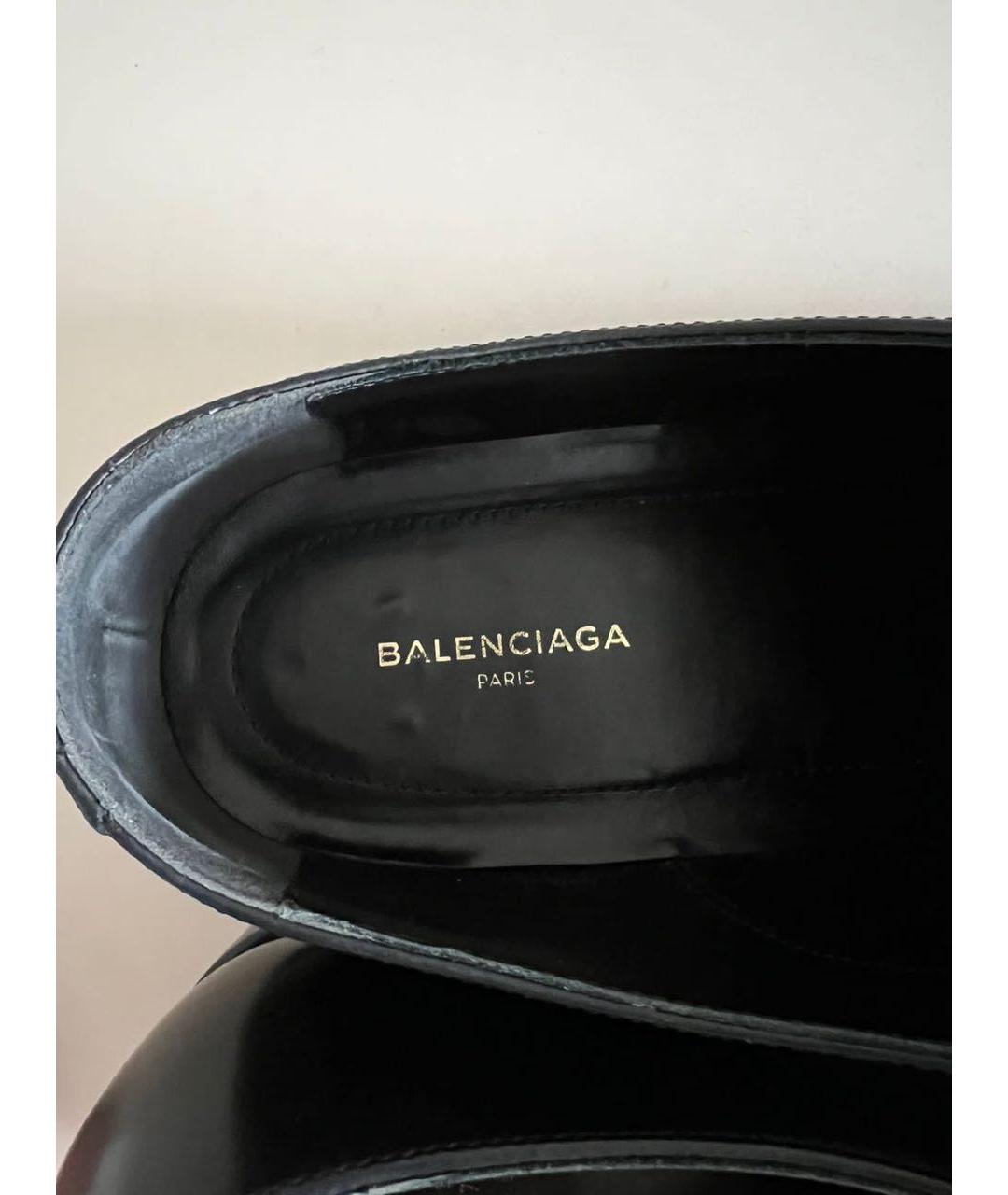 BALENCIAGA Черные кожаные туфли, фото 6