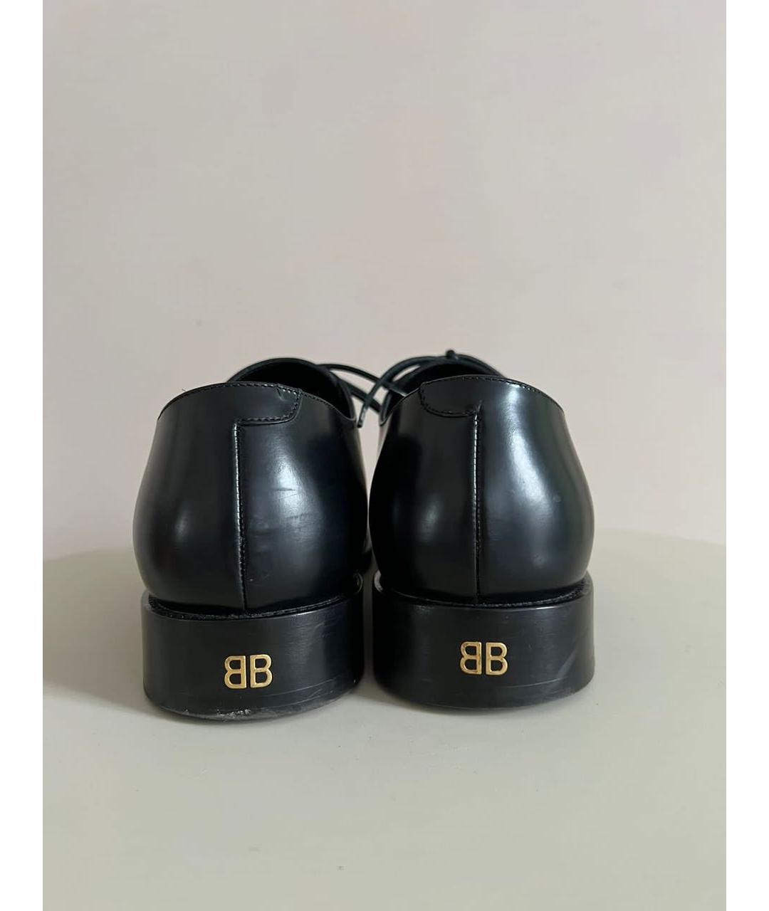 BALENCIAGA Черные кожаные туфли, фото 3