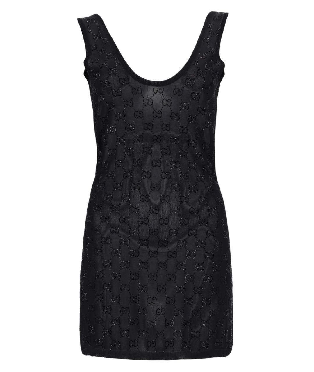 GUCCI Черное вискозное коктейльное платье, фото 1