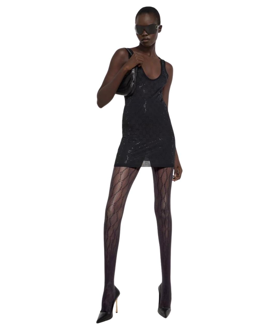 GUCCI Черное вискозное коктейльное платье, фото 3