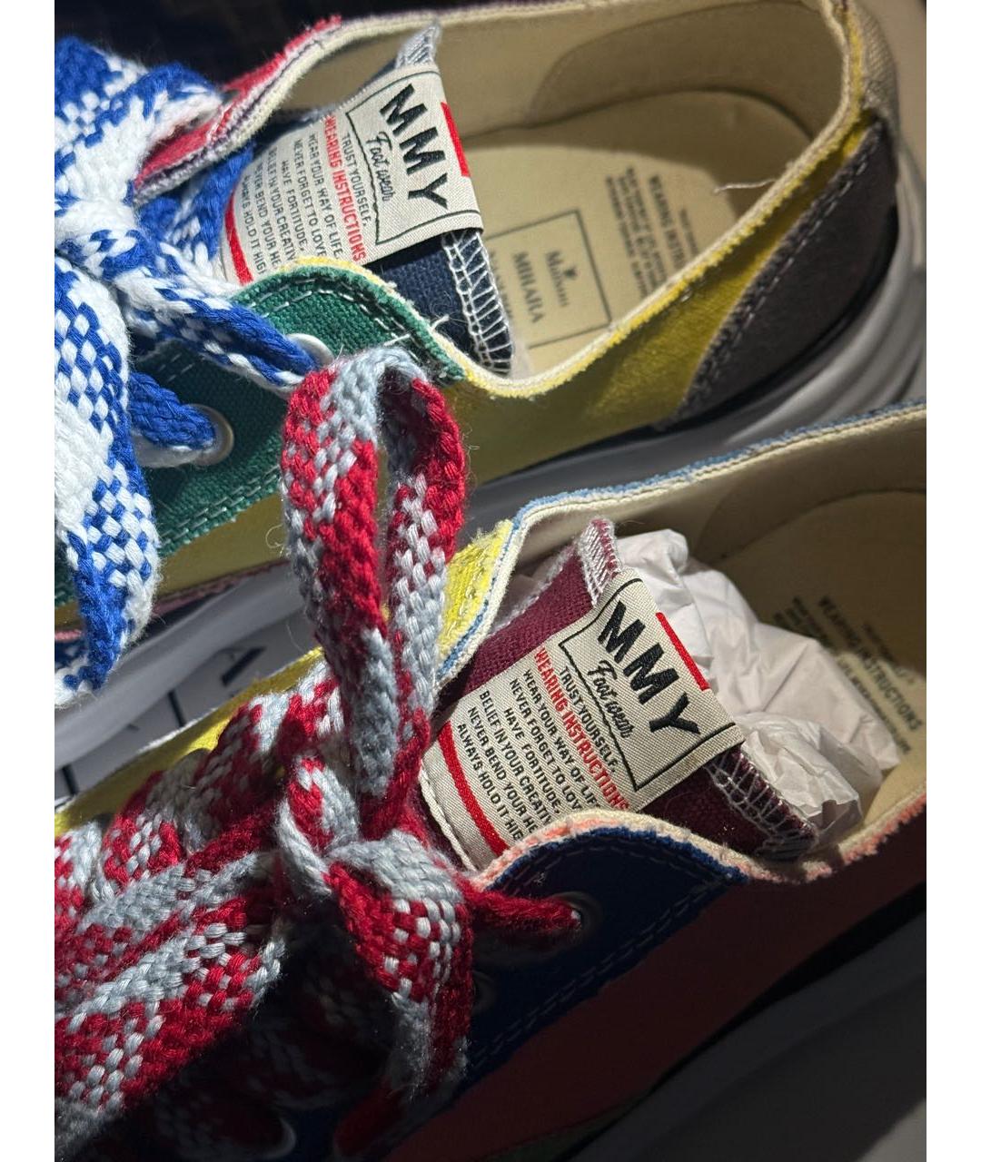 MAISON MIHARA YASUHIRO Мульти текстильные низкие кроссовки / кеды, фото 4