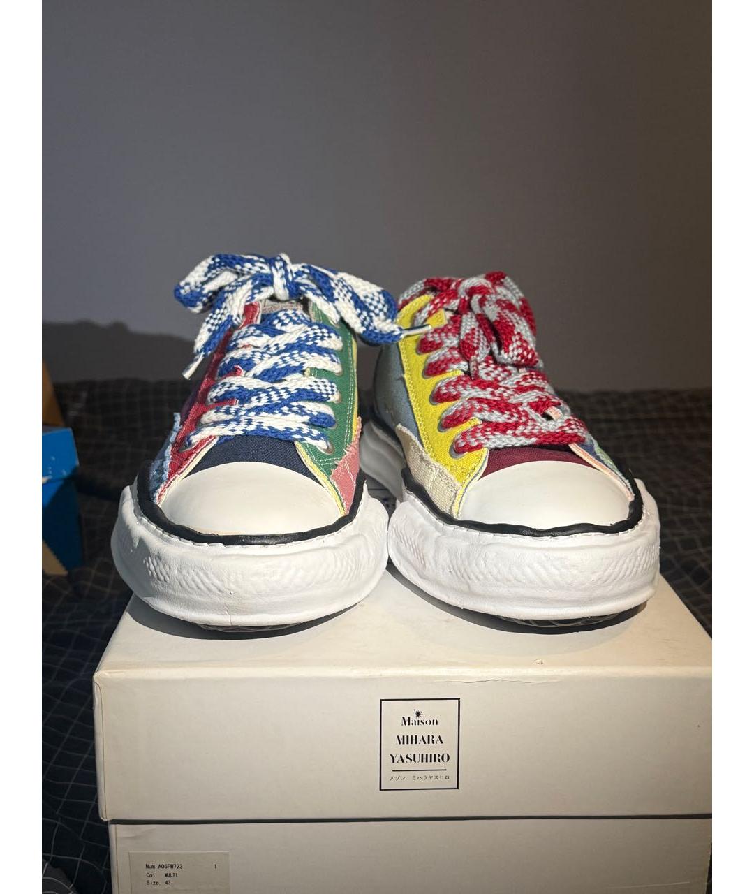 MAISON MIHARA YASUHIRO Мульти текстильные низкие кроссовки / кеды, фото 3