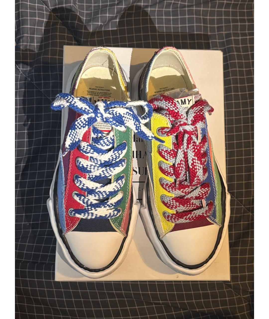 MAISON MIHARA YASUHIRO Мульти текстильные низкие кроссовки / кеды, фото 2