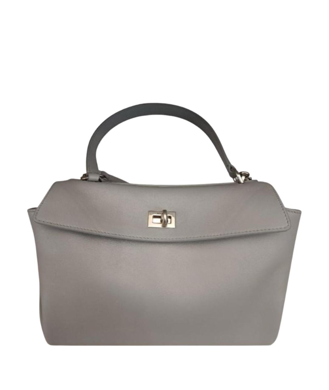 BALENCIAGA Серая кожаная сумка через плечо, фото 1