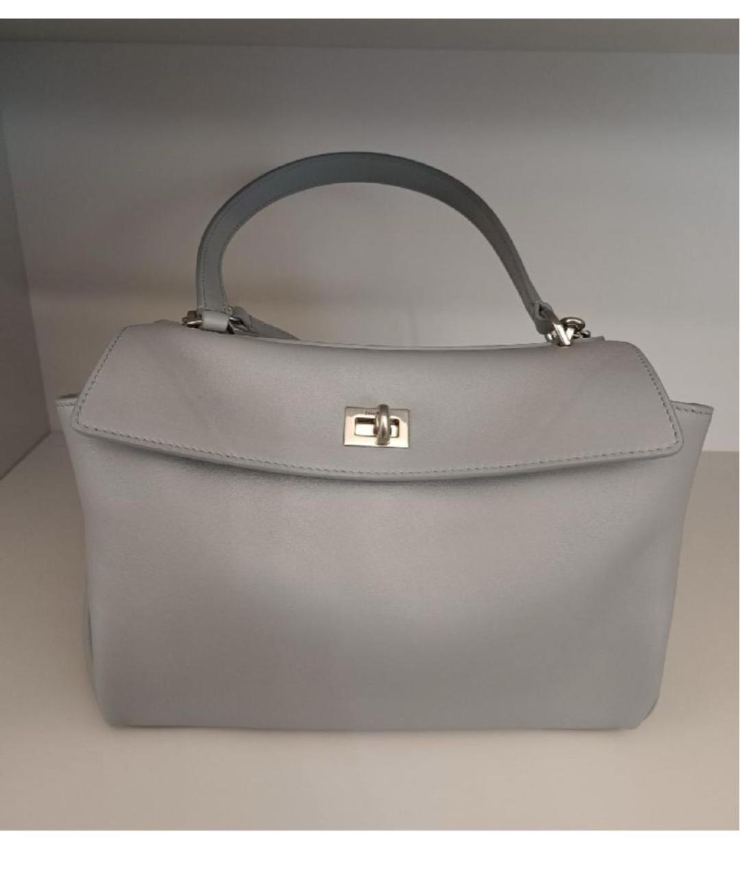 BALENCIAGA Серая кожаная сумка через плечо, фото 6