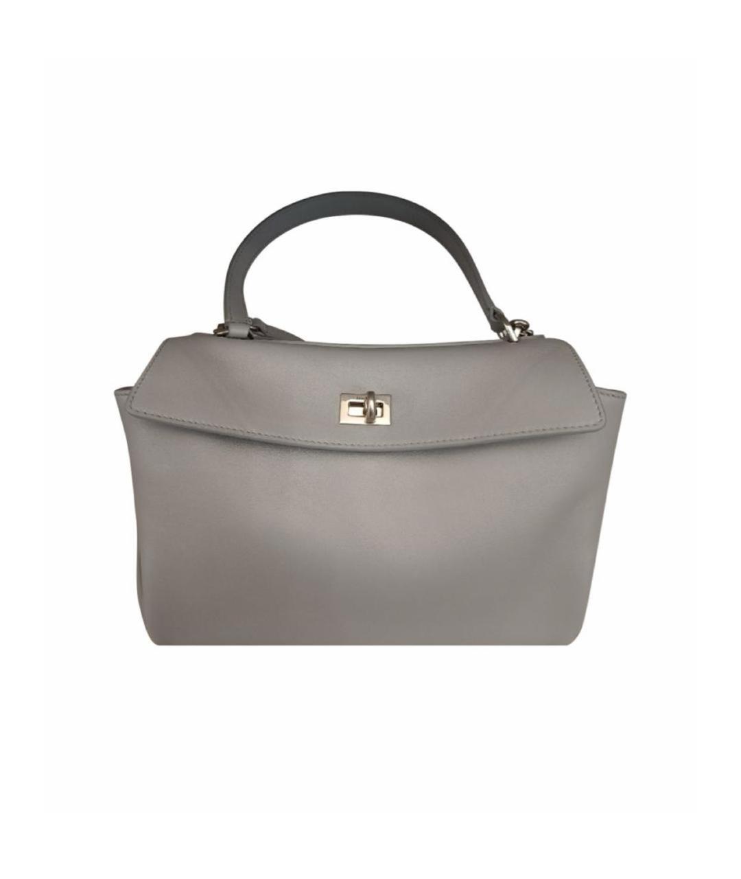 BALENCIAGA Серая кожаная сумка через плечо, фото 7