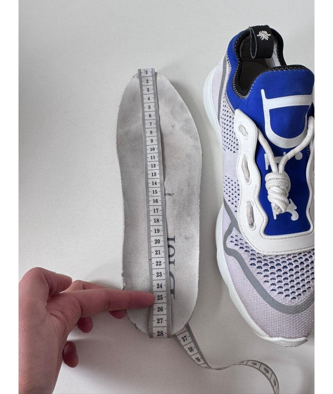 CHRISTIAN DIOR Белые текстильные низкие кроссовки / кеды, фото 7