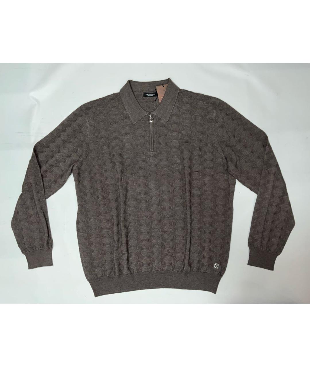 STEFANO RICCI Коричневое поло с длинным рукавом, фото 9