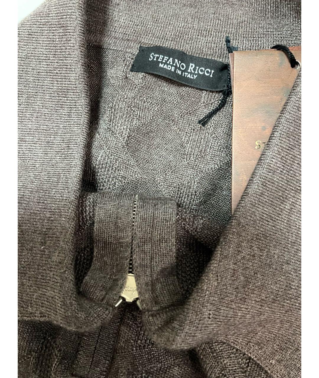 STEFANO RICCI Коричневое поло с длинным рукавом, фото 6