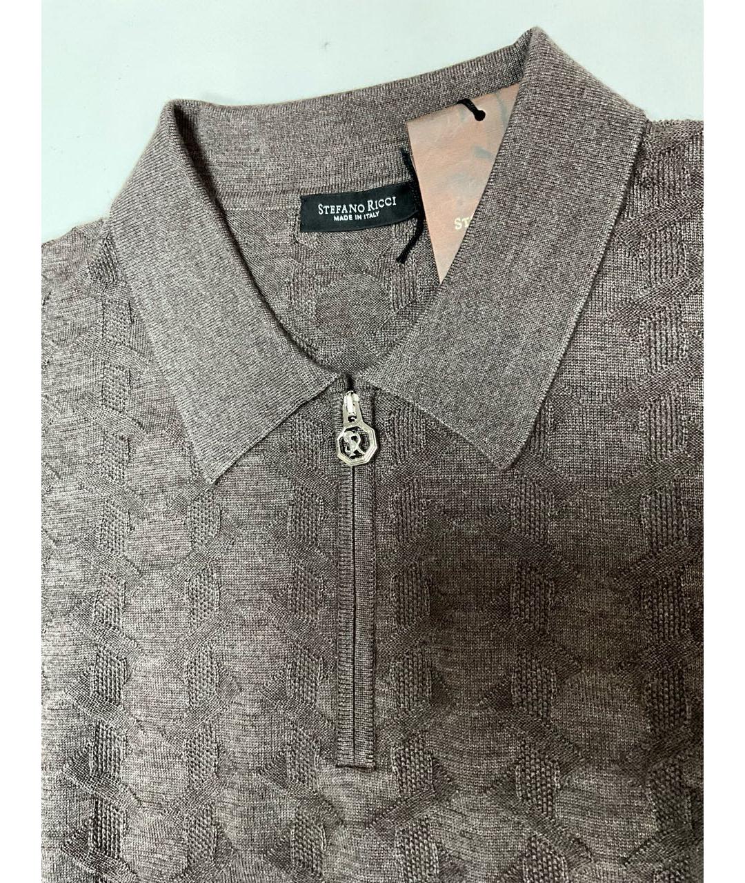STEFANO RICCI Коричневое поло с длинным рукавом, фото 5