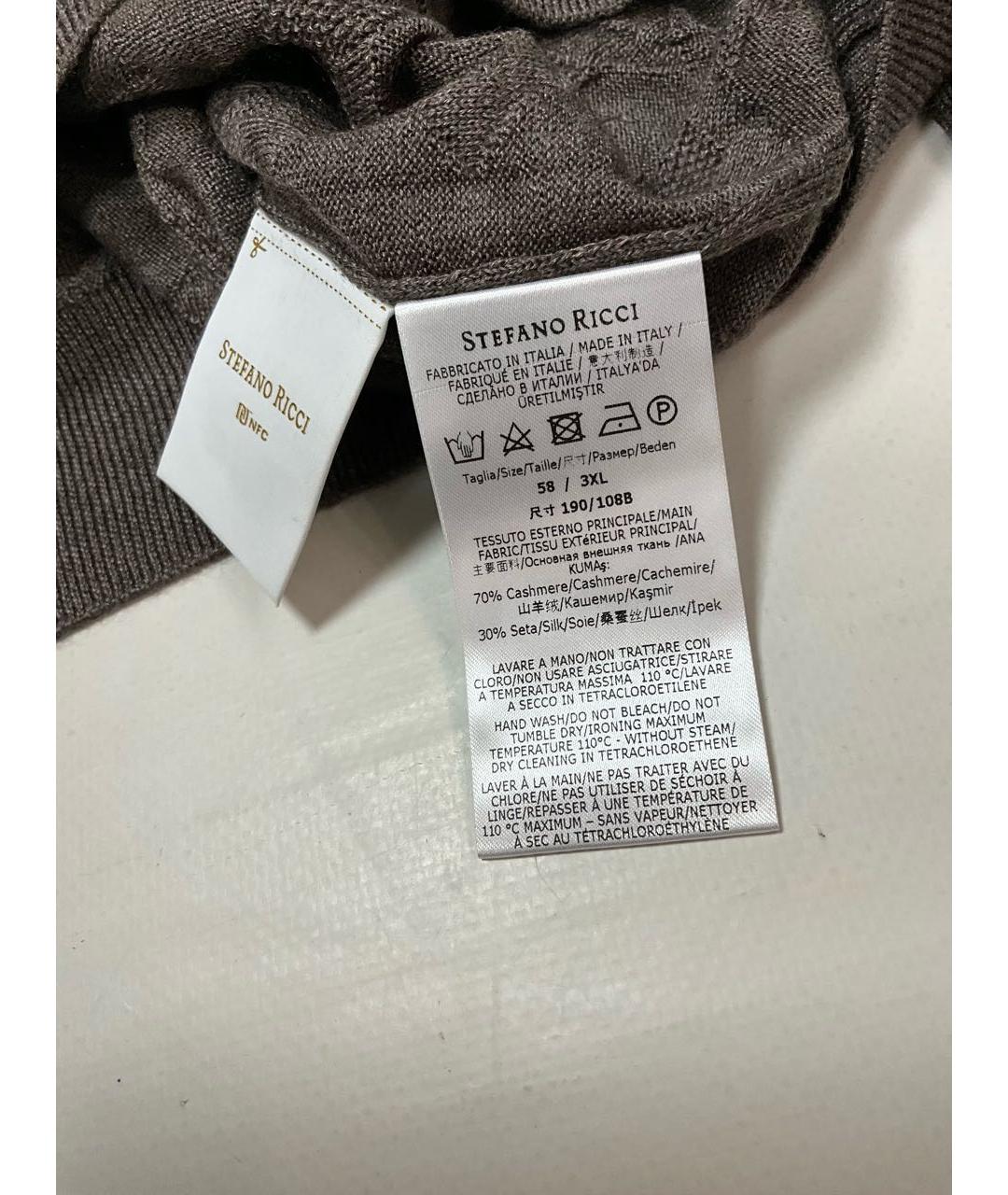 STEFANO RICCI Коричневое поло с длинным рукавом, фото 7
