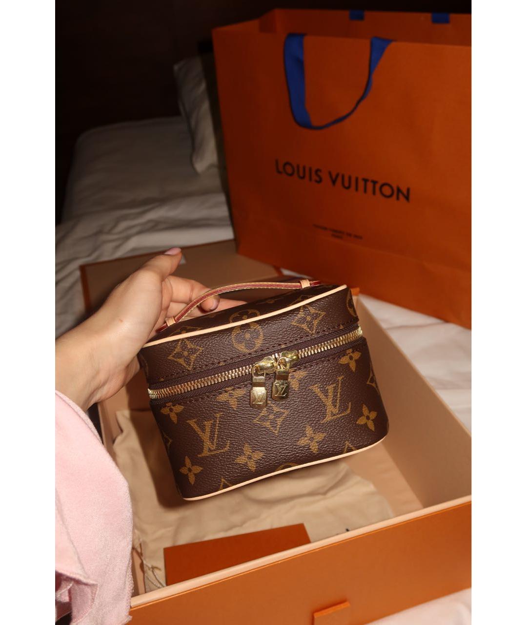 LOUIS VUITTON Коричневая косметичка, фото 6