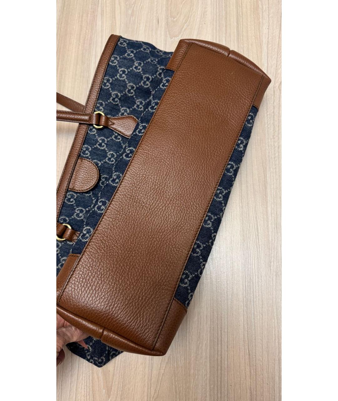 GUCCI Темно-синяя деним сумка тоут, фото 8