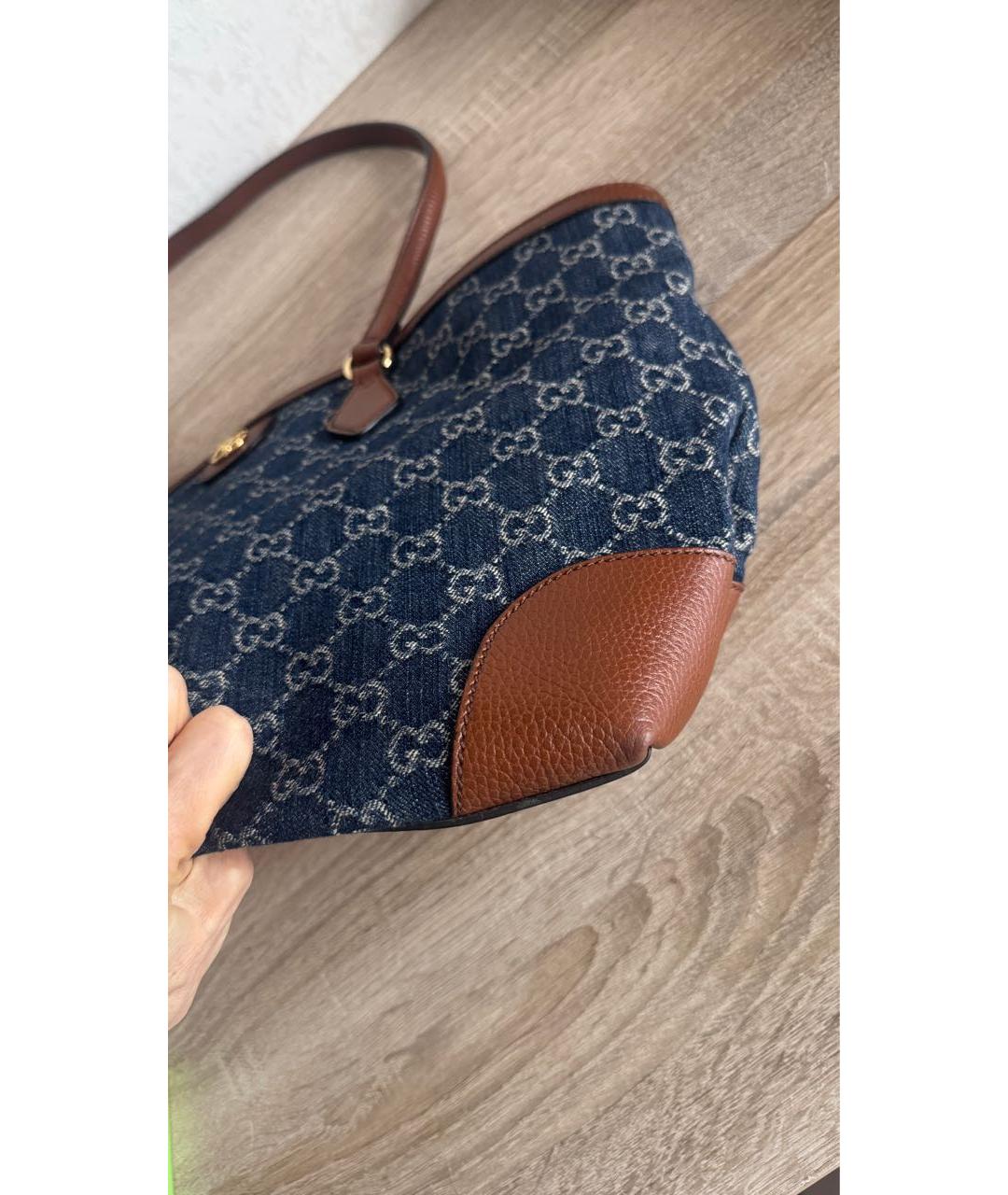 GUCCI Темно-синяя деним сумка тоут, фото 6