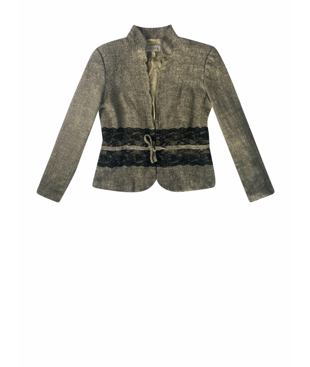 ESCADA Бежевый шерстяной жакет/пиджак, фото 1