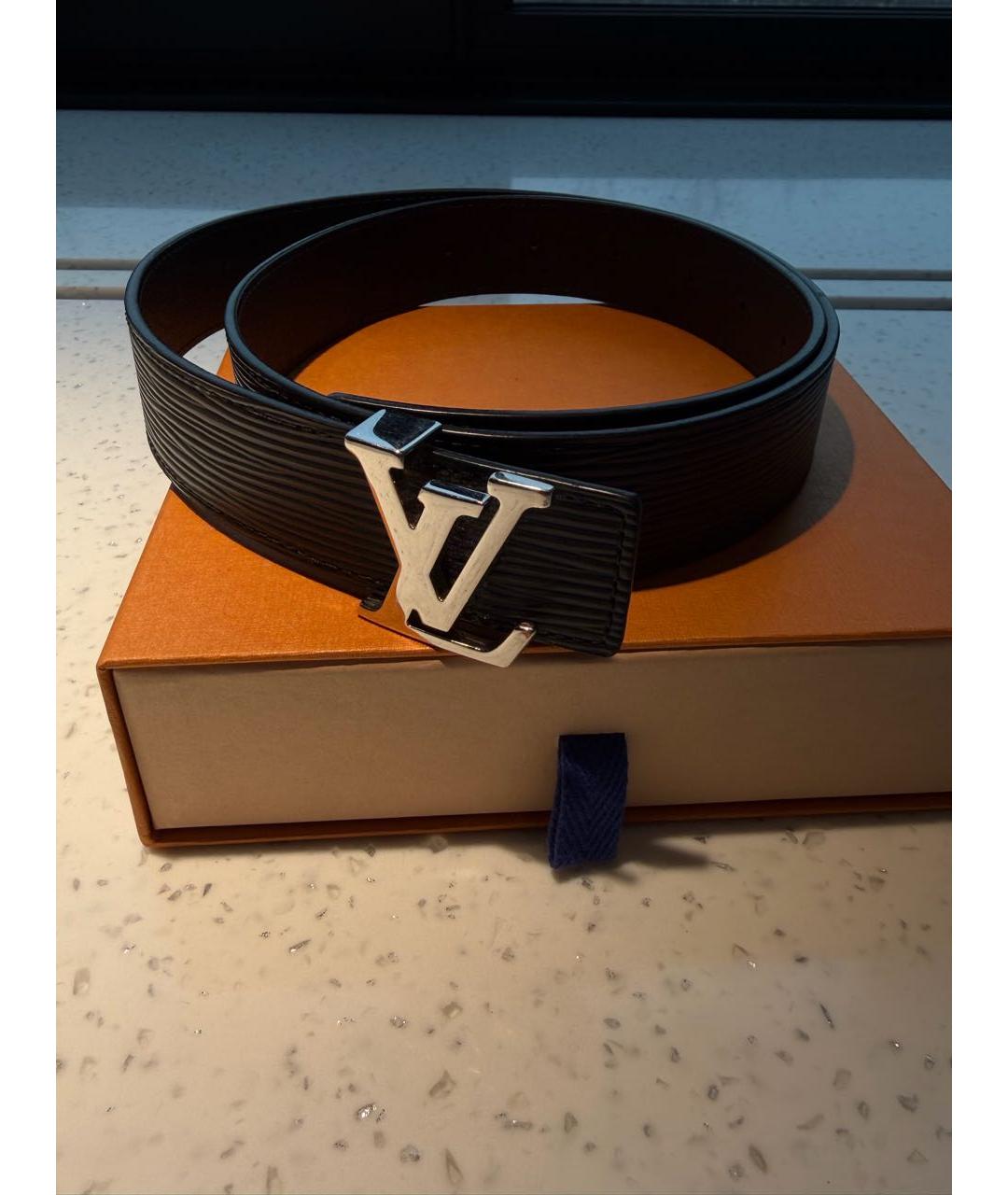 LOUIS VUITTON Черный кожаный ремень, фото 5