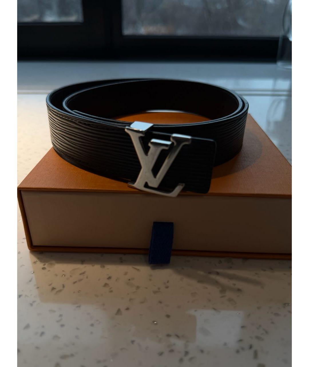 LOUIS VUITTON Черный кожаный ремень, фото 6