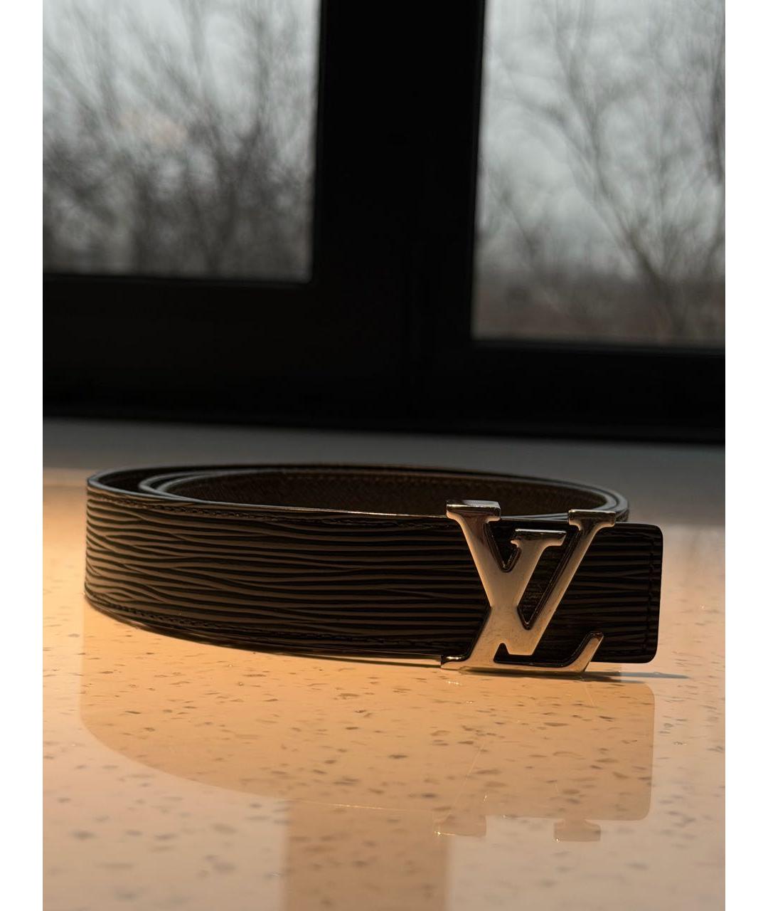 LOUIS VUITTON Черный кожаный ремень, фото 7