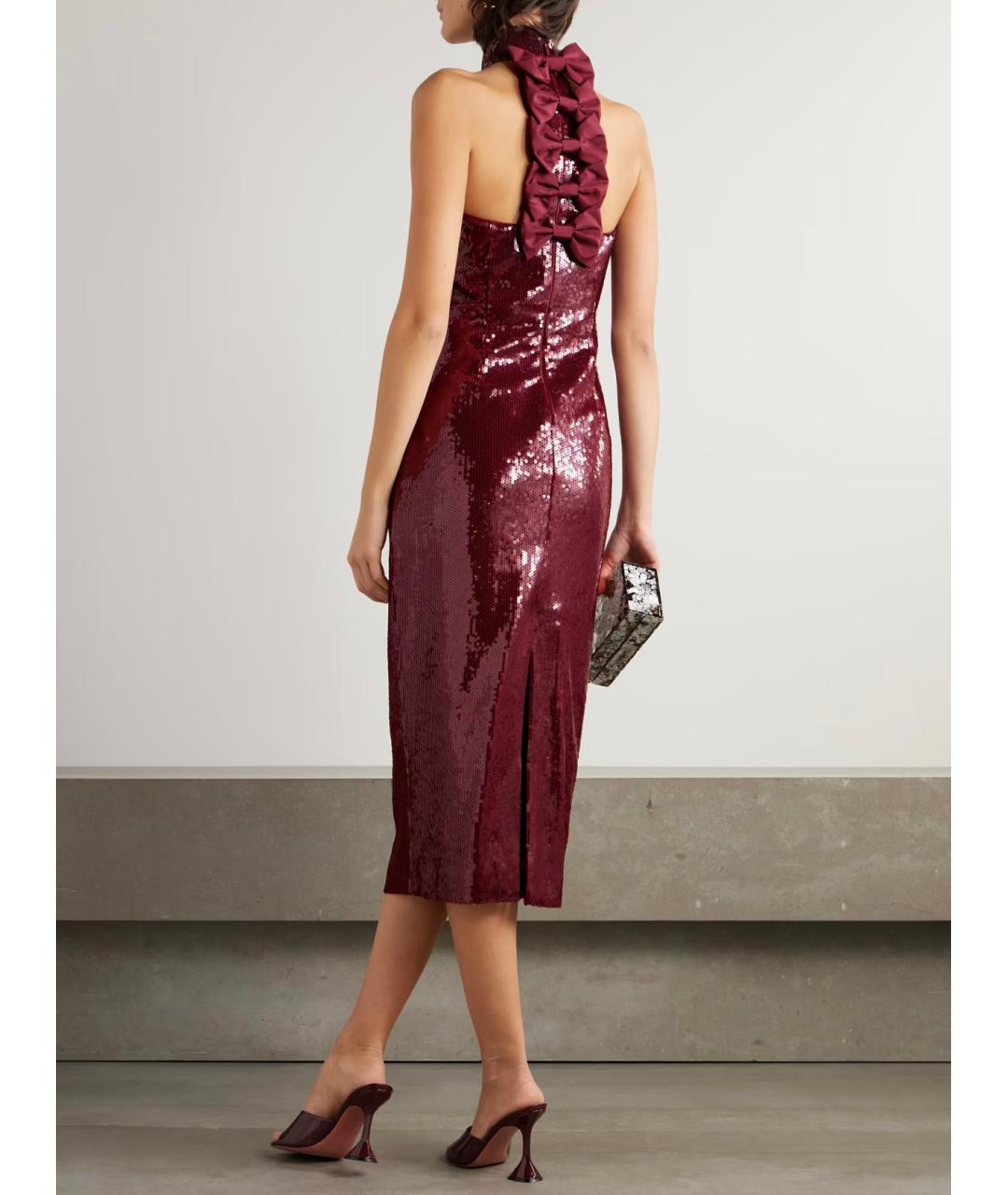 REBECCA VALLANCE Бордовое полиэстеровое коктейльное платье, фото 3