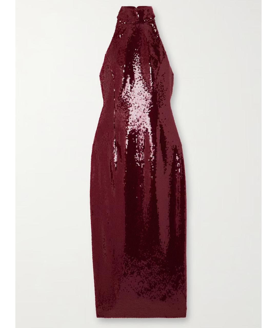 REBECCA VALLANCE Бордовое полиэстеровое коктейльное платье, фото 4