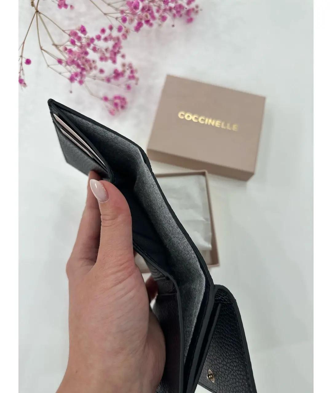 COCCINELLE Черный кожаный кошелек, фото 5