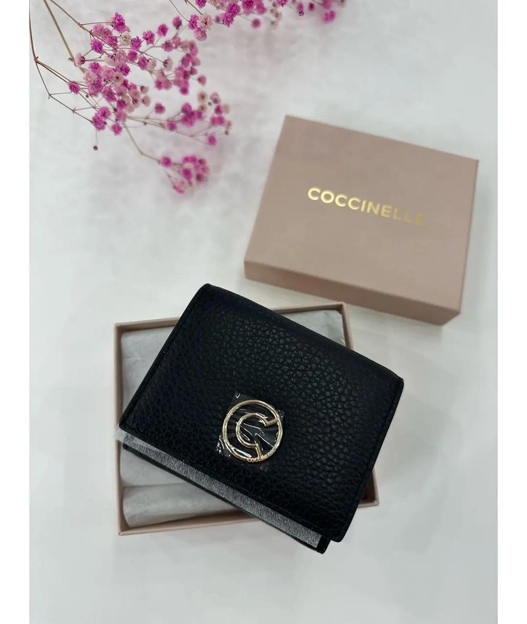 COCCINELLE Черный кожаный кошелек, фото 2