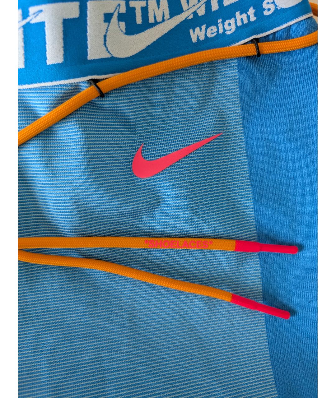 NIKE X OFF-WHITE Синие полиэстеровые леггинсы и велосипедки, фото 4