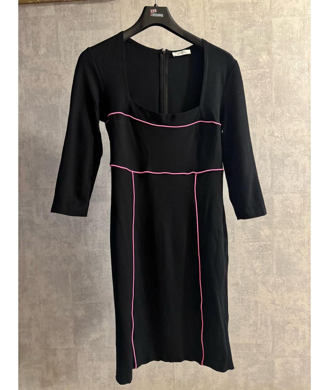 VERSACE COLLECTION Черное вискозное повседневное платье, фото 7