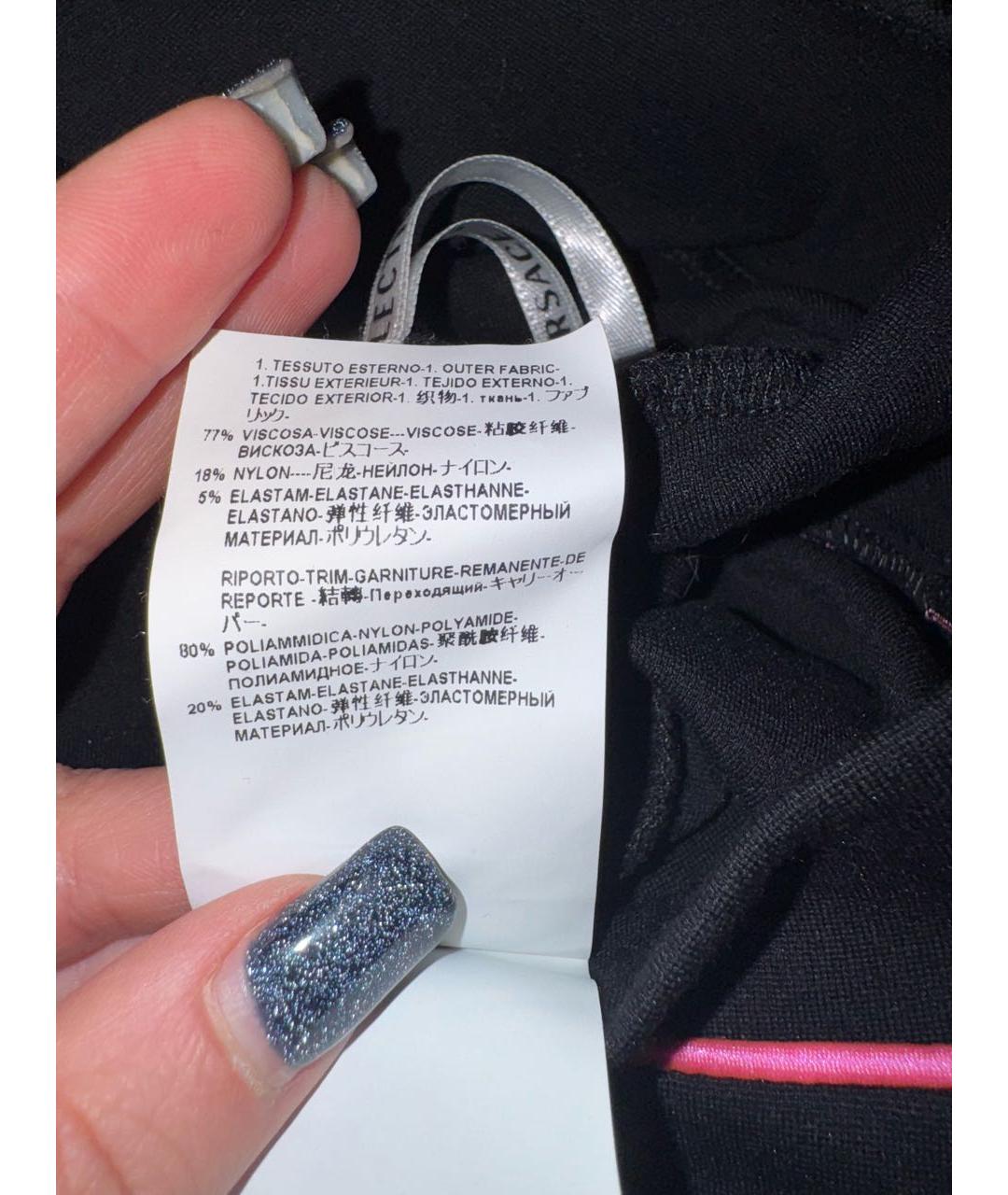 VERSACE COLLECTION Черное вискозное повседневное платье, фото 6