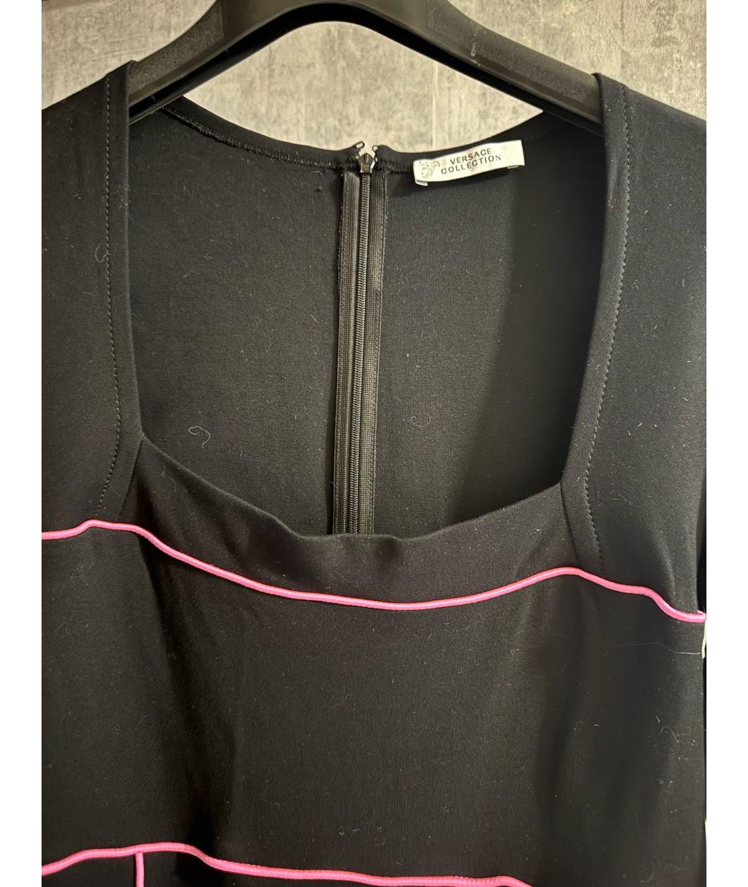VERSACE COLLECTION Черное вискозное повседневное платье, фото 3