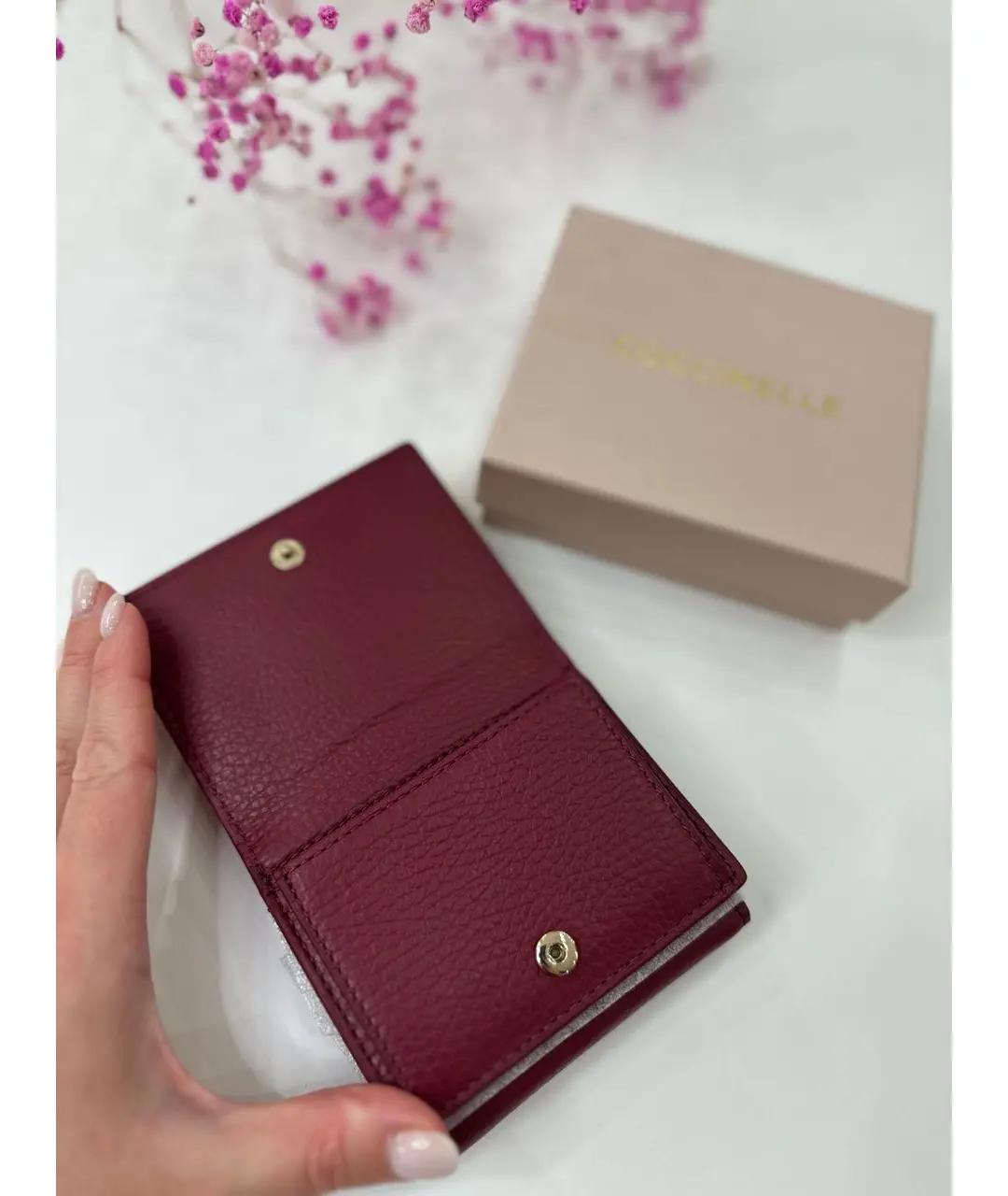 COCCINELLE Бордовый кожаный кошелек, фото 3