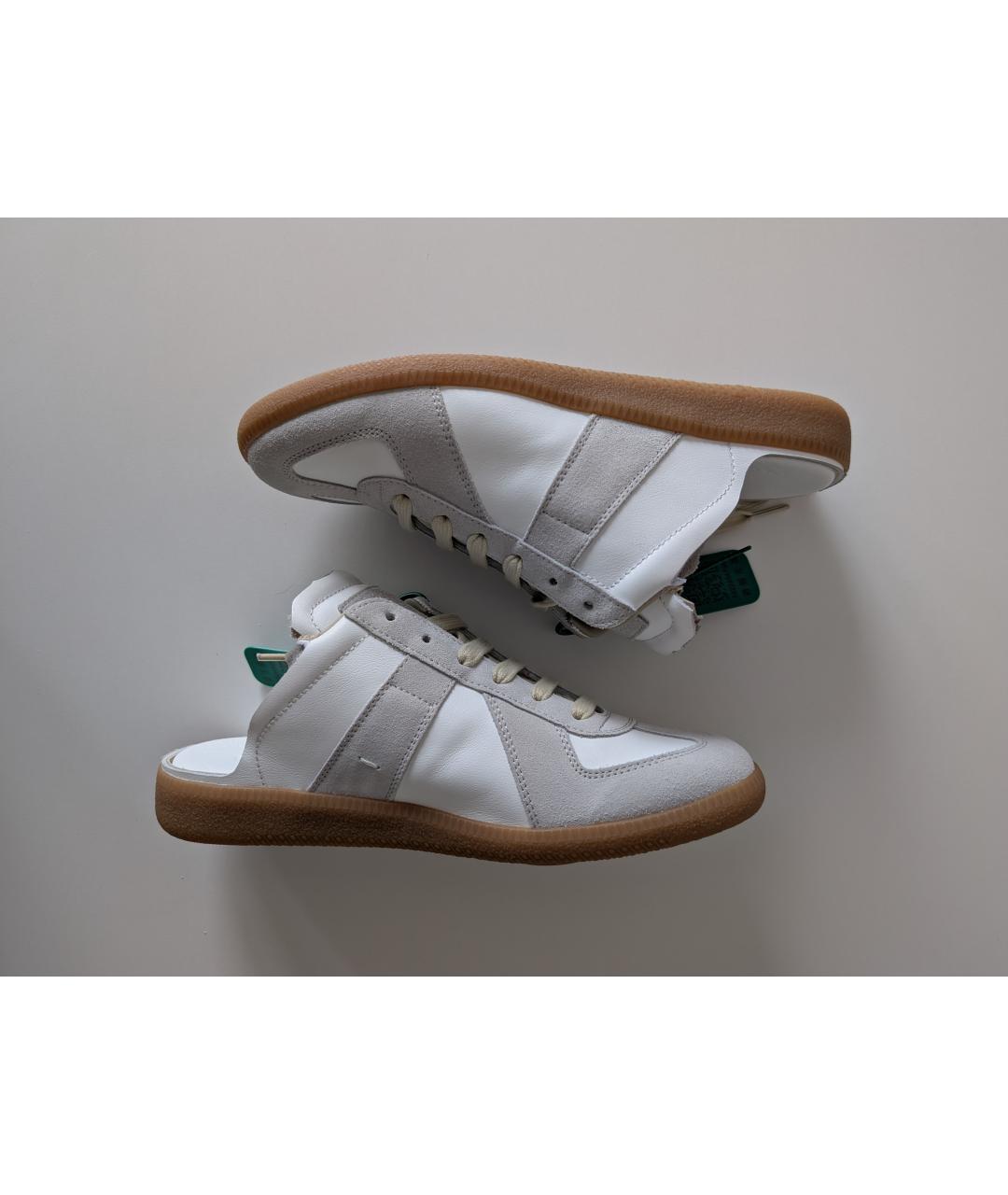 MAISON MARGIELA Белые кожаные кеды, фото 2