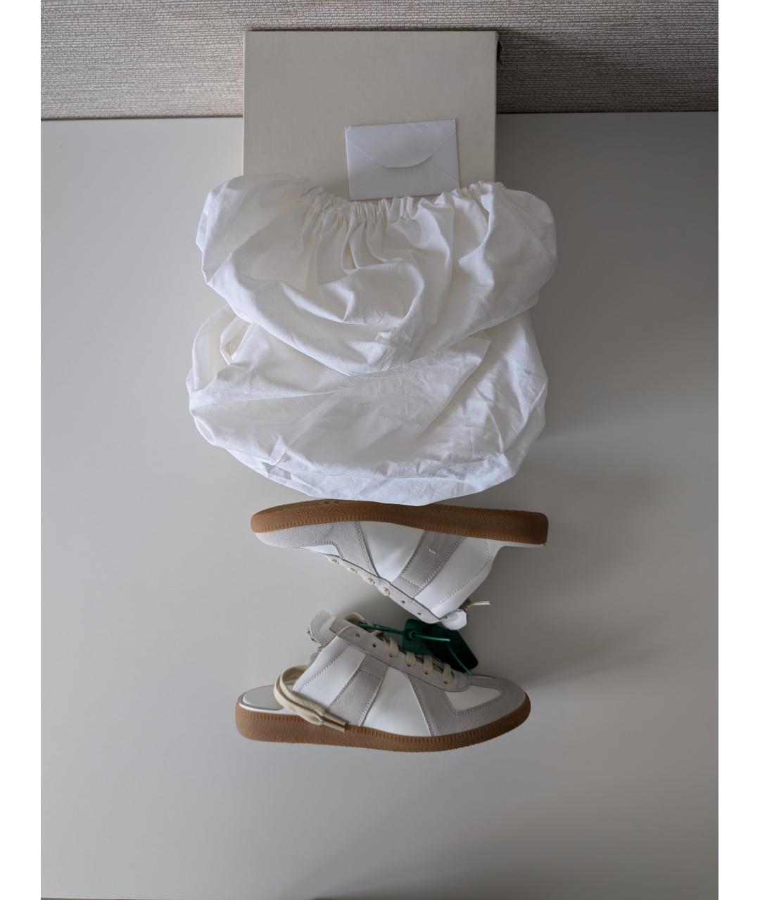 MAISON MARGIELA Белые кожаные кеды, фото 5