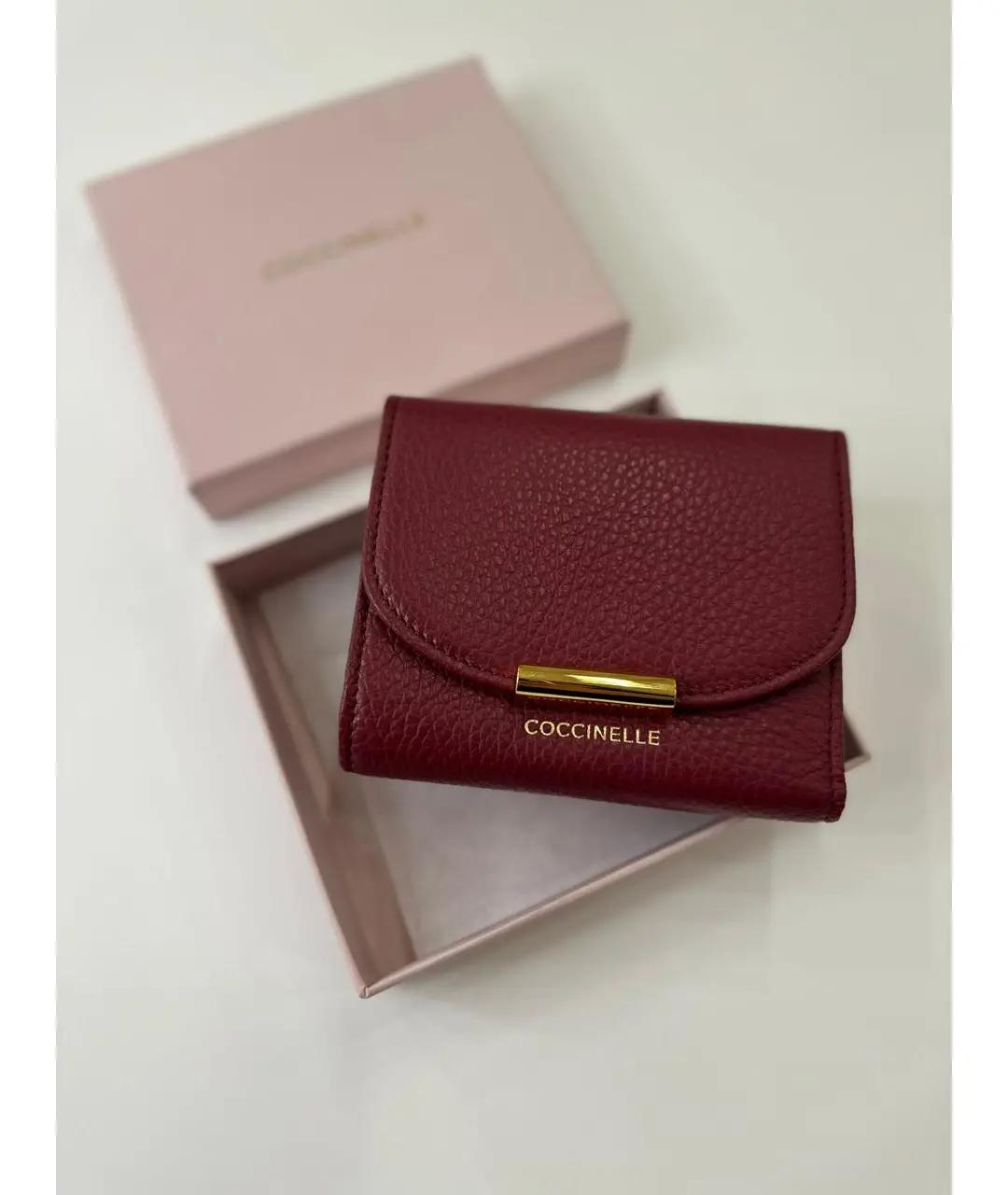 COCCINELLE Бордовый кожаный кошелек, фото 2