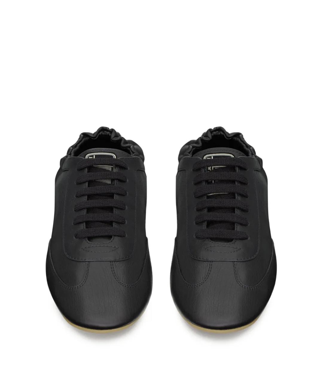 SAINT LAURENT Черные кожаные низкие кроссовки / кеды, фото 4